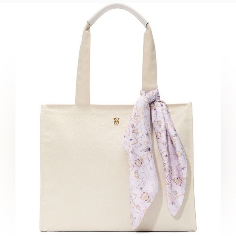 Victoria's Secret Cream Floral Scarf Bag NWT